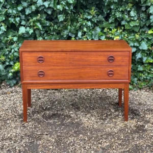 Vintage Danish low chest of drawers