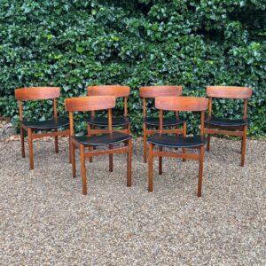 Six mid century dining chairs